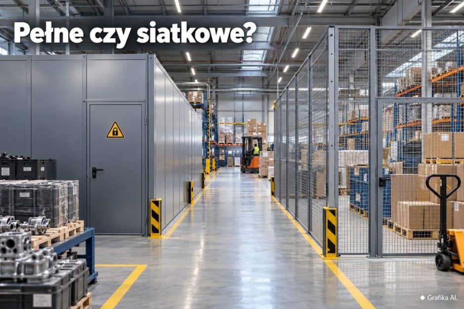 Porównanie pełnych paneli i siatkowych wygrodzeń magazynowych